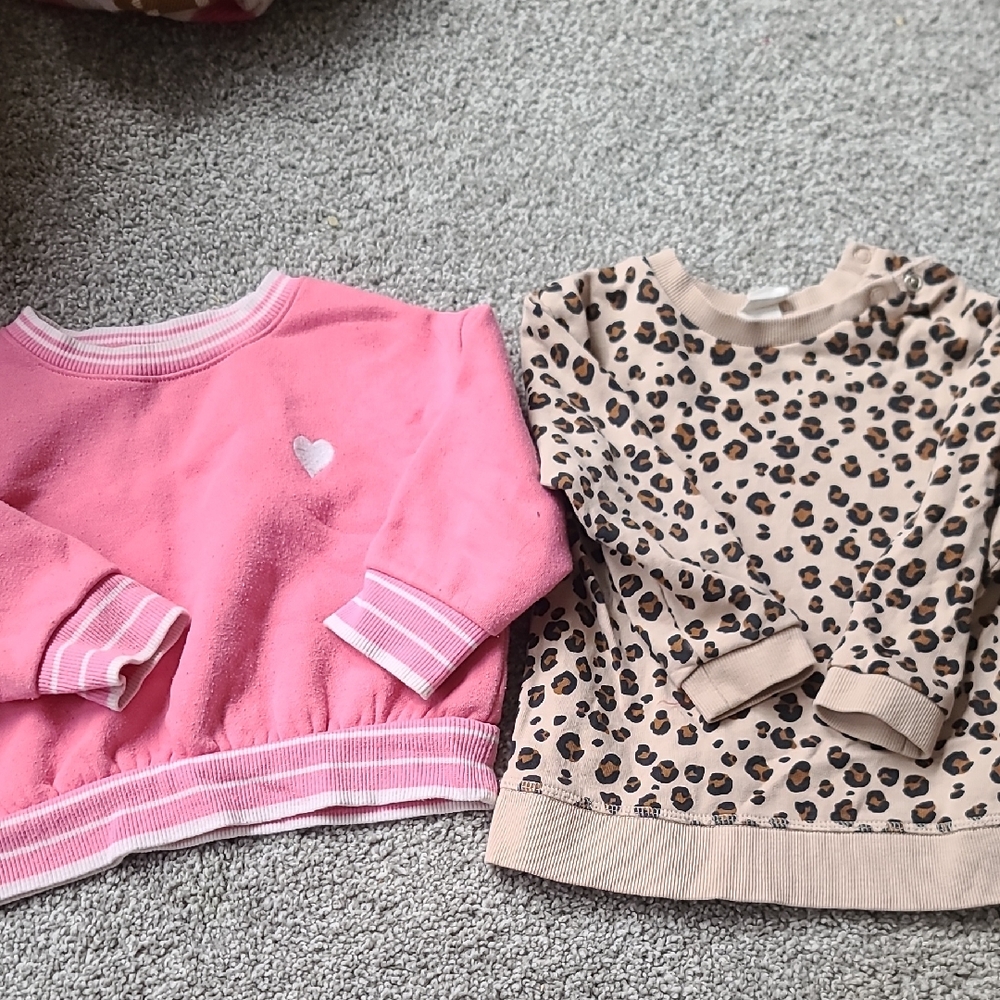 Pink Heart and Leopard Print Kids Sweatshirts